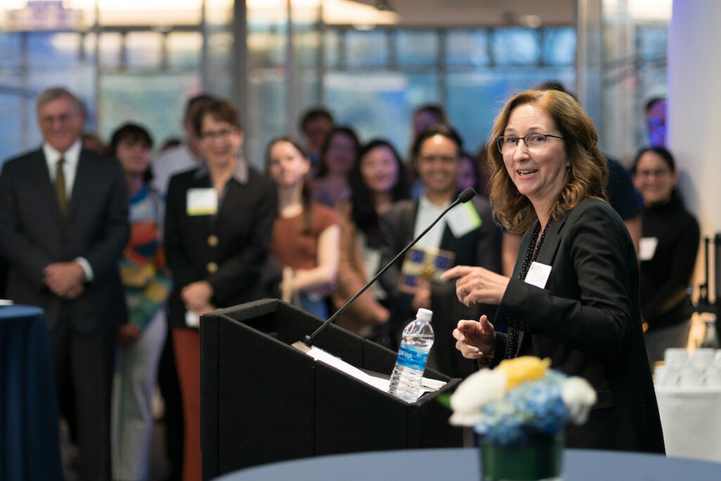 Mills Lounge dedication event at Sargent Hall.