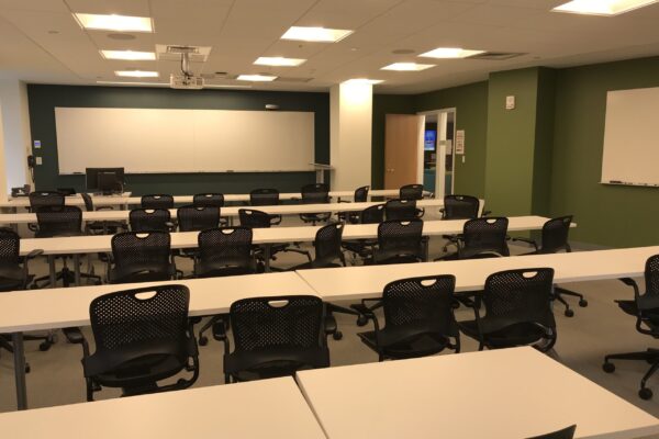 73 Tremont Classroom with Rows of Tables and Chairs
